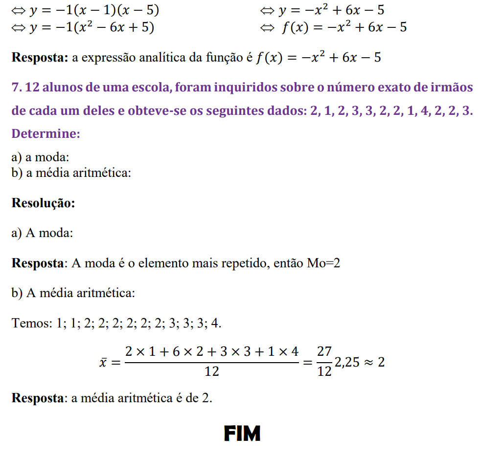 Resolução do Exame de Matemática 10ª classe (2022) - 1ª Chamada (Exercício 7)