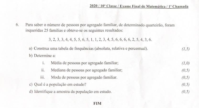 Exame de Matemática 10ª classe (2020) - 1ª Chamada - parte-2