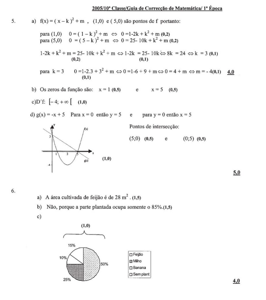 Leitura: Resolução do Exame de Matemática 10ª classe (2005) - 1ª Época(2)